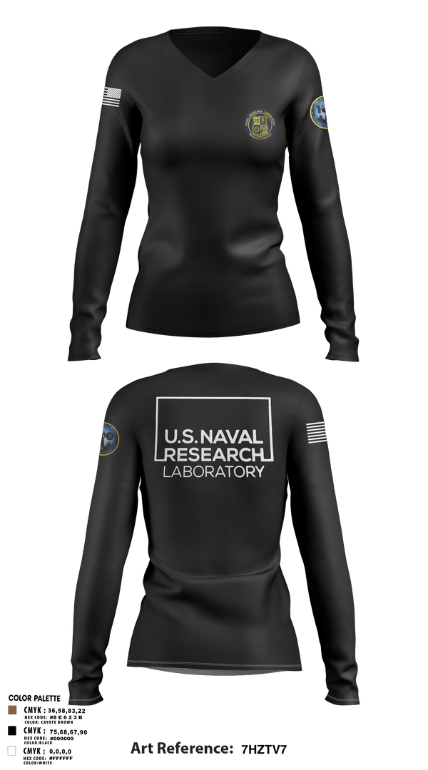 Women's Long Sleeve Vneck Shirt, Naval Research Laboratory, Navy, Teamtime, Team time, sublimation, custom sports apparel, team uniforms, spirit wear, spiritwear, sports uniforms, custom shirts, team store, custom team store, fundraiser sports, apparel fundraiser