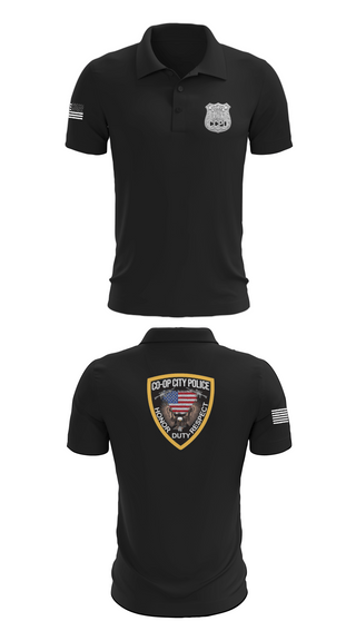 Short Sleeve Performance Polo, Co-op City Police Department, Police, Teamtime, Team time, sublimation, custom sports apparel, team uniforms, spirit wear, spiritwear, sports uniforms, custom shirts, team store, custom team store, fundraiser sports, apparel fundraiser