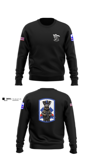 Crew Neck Sweatshirt, 3RD PLT BAD BOYS3RD PLT BAD BOYS 899719921-299 DismountBlue EwokDismount sabersBlue Ewok, Army, Teamtime, Team time, sublimation, custom sports apparel, team uniforms, spirit wear, spiritwear, sports uniforms, custom shirts, team store, custom team store, fundraiser sports, apparel fundraiser