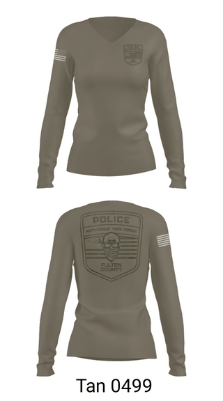 Womens Long Sleeve Vneck Shirt, Fulton County Anti-Crime Task Force, , Teamtime, Team time, sublimation, custom sports apparel, team uniforms, spirit wear, spiritwear, sports uniforms, custom shirts, team store, custom team store, fundraiser sports, apparel fundraiser