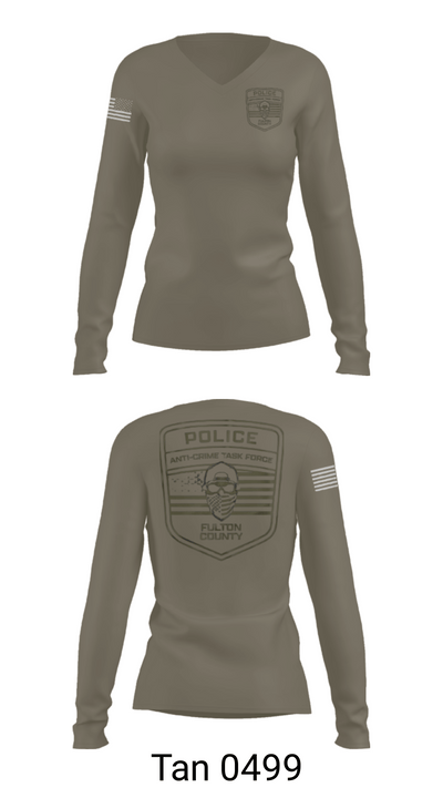 Fulton County Anti-Crime Task Force 27594594 Women's Long Sleeve V-neck Shirt - 73