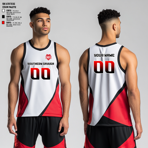 Mens Reversible Basketball Jersey, Southern Cayuga Senior High School Basketball, Men's Basketball, Teamtime, Team time, sublimation, custom sports apparel, team uniforms, spirit wear, spiritwear, sports uniforms, custom shirts, team store, custom team store, fundraiser sports, apparel fundraiser