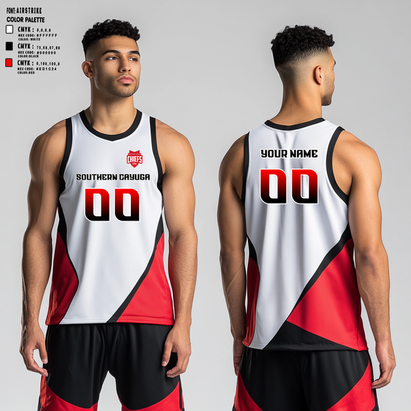 Mens Reversible Basketball Jersey, Southern Cayuga Senior High School Basketball, Men's Basketball, Teamtime, Team time, sublimation, custom sports apparel, team uniforms, spirit wear, spiritwear, sports uniforms, custom shirts, team store, custom team store, fundraiser sports, apparel fundraiser