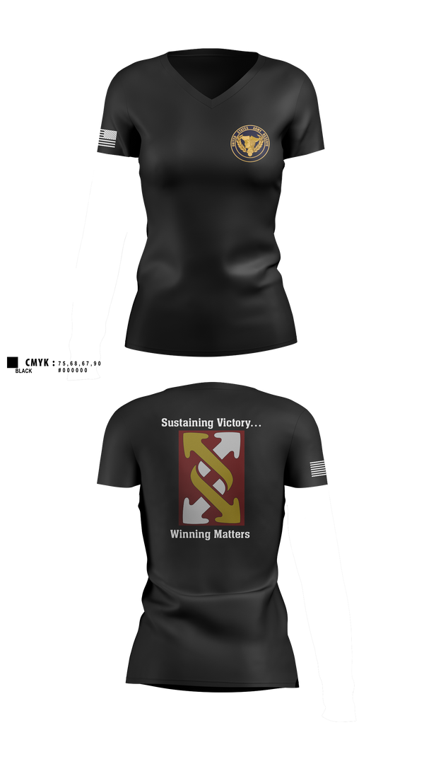 Womens Short Sleeve Vneck Shirt, 143rd ESC, , Teamtime, Team time, sublimation, custom sports apparel, team uniforms, spirit wear, spiritwear, sports uniforms, custom shirts, team store, custom team store, fundraiser sports, apparel fundraiser