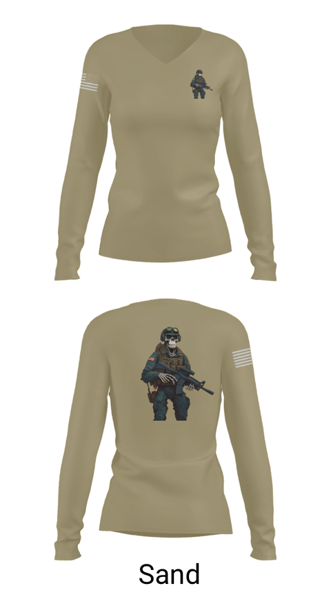 Women's Long Sleeve Vneck Shirt, 3d lsb, Marines, Teamtime, Team time, sublimation, custom sports apparel, team uniforms, spirit wear, spiritwear, sports uniforms, custom shirts, team store, custom team store, fundraiser sports, apparel fundraiser