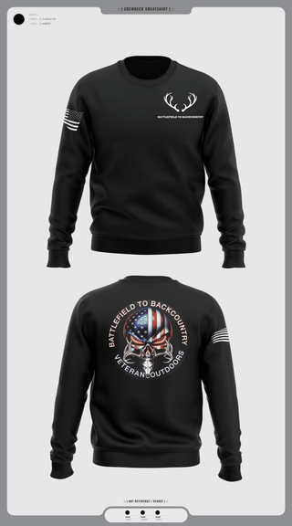 Crew Neck Sweatshirt, BATTLEFIELD TO BACKCOUNTRY, , Teamtime, Team time, sublimation, custom sports apparel, team uniforms, spirit wear, spiritwear, sports uniforms, custom shirts, team store, custom team store, fundraiser sports, apparel fundraiser