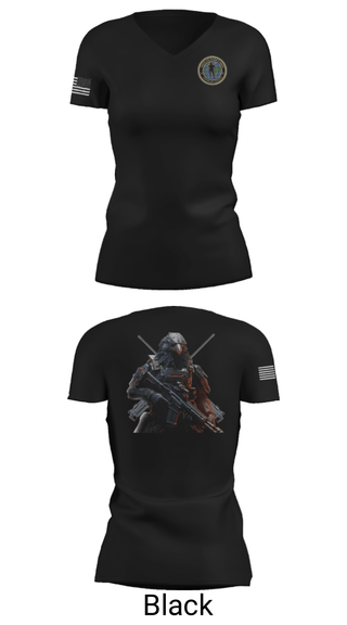 Women's Short Sleeve Vneck Shirt, Center for Security Forces Detachment Chesapeake, Navy, Teamtime, Team time, sublimation, custom sports apparel, team uniforms, spirit wear, spiritwear, sports uniforms, custom shirts, team store, custom team store, fundraiser sports, apparel fundraiser