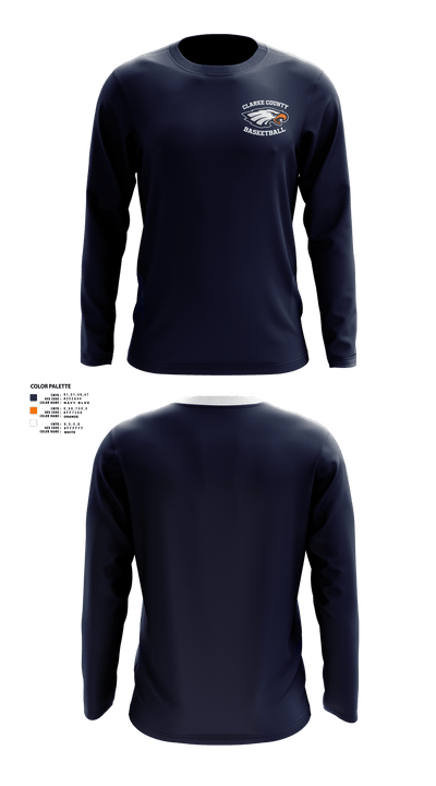 Clarke County High School Basketball 41181396 Long Sleeve Performance Shirt - 4