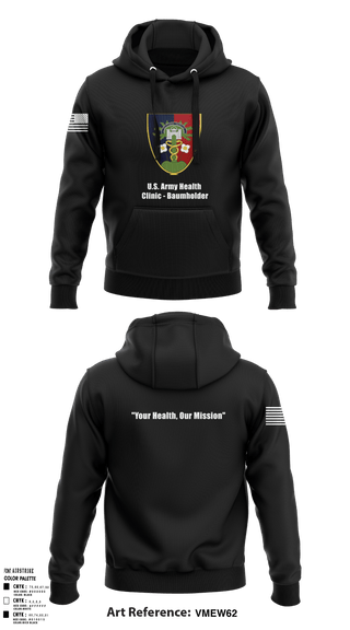 Hoodie, U.S. Army Health Clinic - Baumholder, Army, Teamtime, Team time, sublimation, custom sports apparel, team uniforms, spirit wear, spiritwear, sports uniforms, custom shirts, team store, custom team store, fundraiser sports, apparel fundraiser