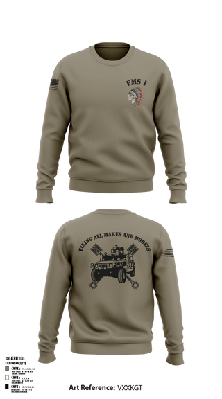 Crew Neck Sweatshirt, FMS 1, OKARNG, , Teamtime, Team time, sublimation, custom sports apparel, team uniforms, spirit wear, spiritwear, sports uniforms, custom shirts, team store, custom team store, fundraiser sports, apparel fundraiser