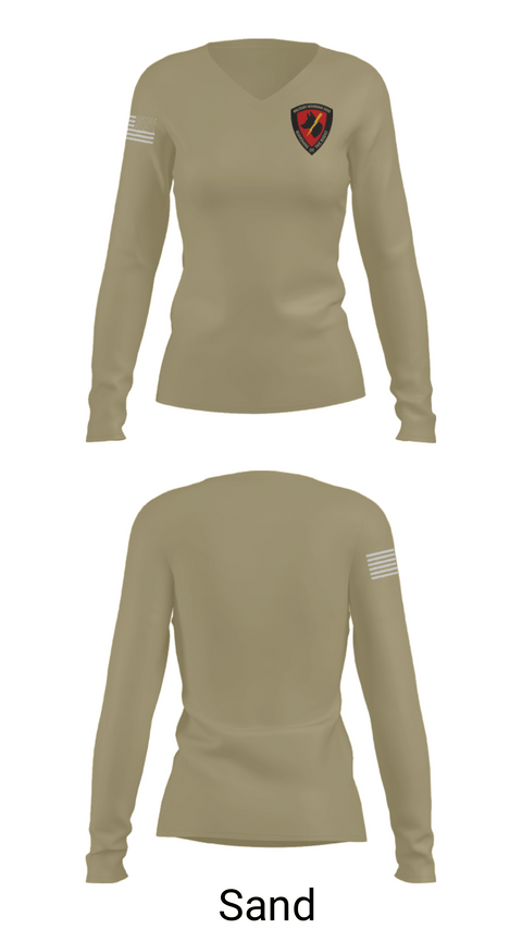 Women's Long Sleeve Vneck Shirt, Naval Base Kitsap K9 Unit, Navy, Teamtime, Team time, sublimation, custom sports apparel, team uniforms, spirit wear, spiritwear, sports uniforms, custom shirts, team store, custom team store, fundraiser sports, apparel fundraiser