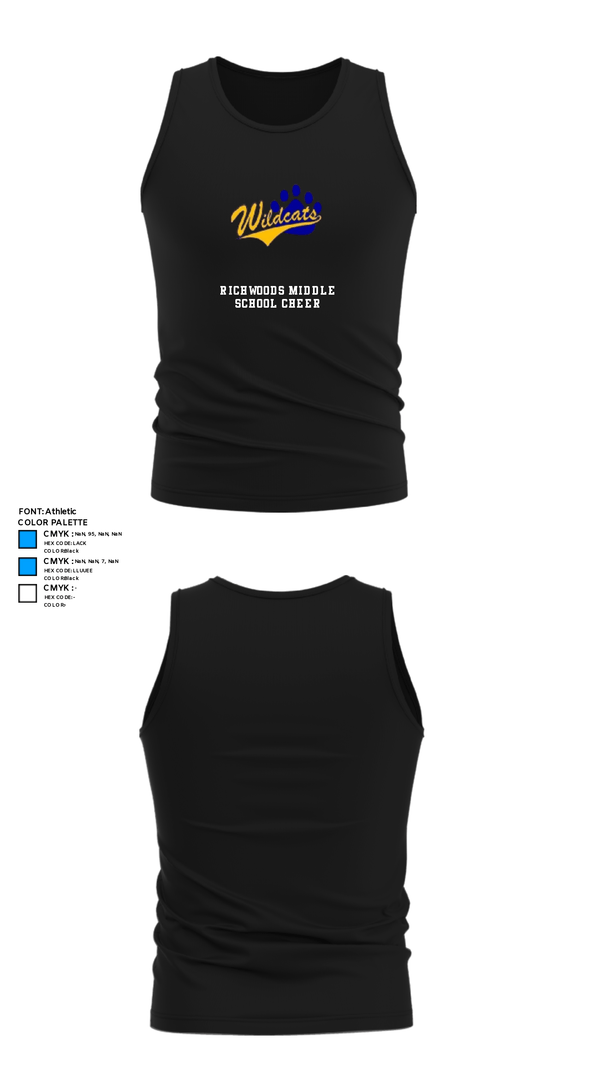 Tank Top, Richwoods Middle School Cheer, Cheer, Teamtime, Team time, sublimation, custom sports apparel, team uniforms, spirit wear, spiritwear, sports uniforms, custom shirts, team store, custom team store, fundraiser sports, apparel fundraiser