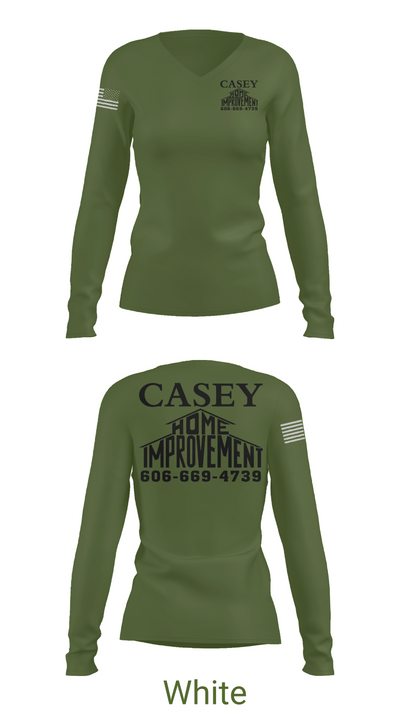 Casey home improvement 45702789 Women's Long Sleeve V-neck Shirt -1 16