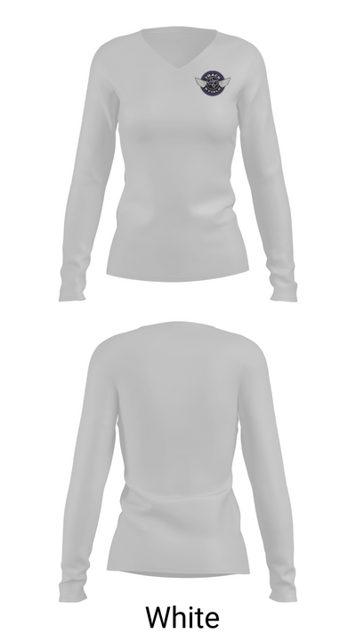 Throckmorton High School Cross Country 29705170 Women's Long Sleeve V-neck Shirt -1 16
