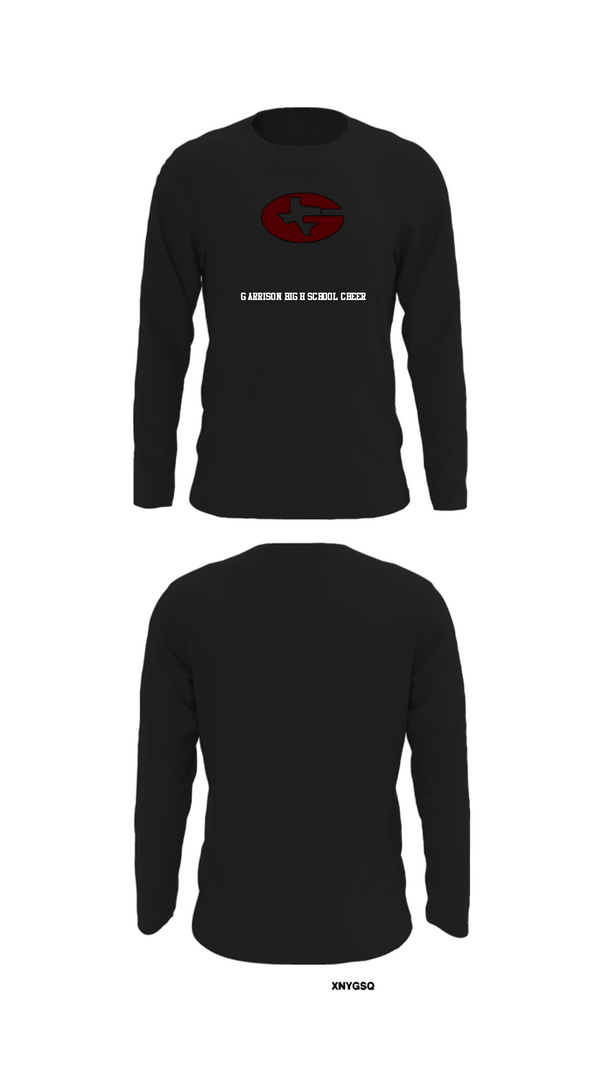 Long Sleeve Performance Shirt, Garrison High School Cheer, Cheer, Teamtime, Team time, sublimation, custom sports apparel, team uniforms, spirit wear, spiritwear, sports uniforms, custom shirts, team store, custom team store, fundraiser sports, apparel fundraiser