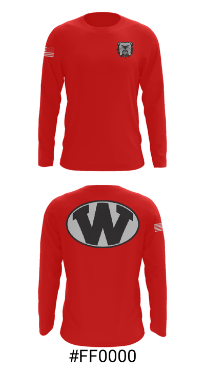 Wheeler County Middle School Softball 81804266 Long Sleeve Performance Shirt - 18
