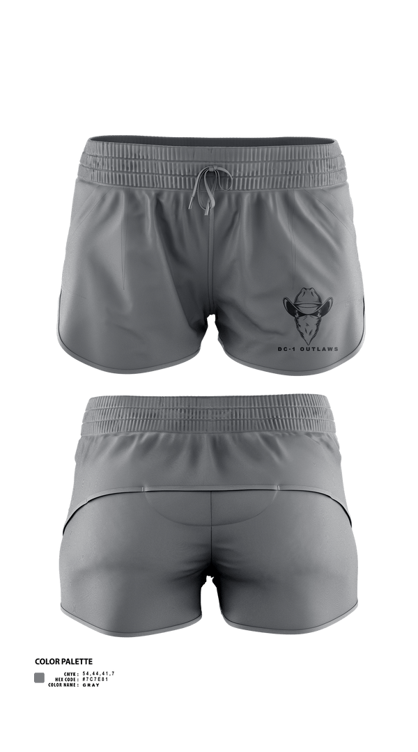 Womens Shorts, DC-1 Outlaws, , Teamtime, Team time, sublimation, custom sports apparel, team uniforms, spirit wear, spiritwear, sports uniforms, custom shirts, team store, custom team store, fundraiser sports, apparel fundraiser