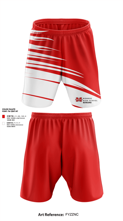 Monroe High School Bowling 15260781 Athletic Shorts With Pockets - 1