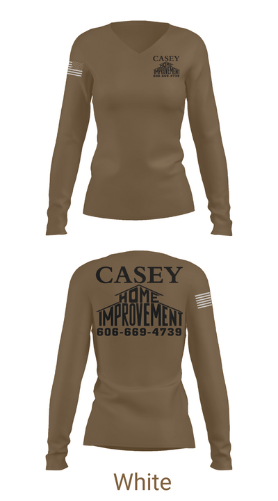 Casey home improvement 45702789 Women's Long Sleeve V-neck Shirt -1 16