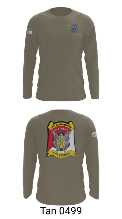 B Troop 2-17 Cav REGT 36740014 Long Sleeve Performance Shirt - 66