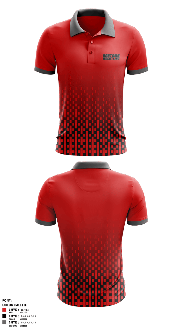 Short Sleeve Performance Polo, BANTAMS, Wrestling, Teamtime, Team time, sublimation, custom sports apparel, team uniforms, spirit wear, spiritwear, sports uniforms, custom shirts, team store, custom team store, fundraiser sports, apparel fundraiser