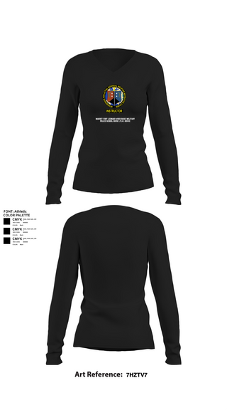 Womens Long Sleeve Vneck Shirt, MARDET Fort Leonard Wood Basic Military Police School House (FLW) INIWIC, , Teamtime, Team time, sublimation, custom sports apparel, team uniforms, spirit wear, spiritwear, sports uniforms, custom shirts, team store, custom team store, fundraiser sports, apparel fundraiser