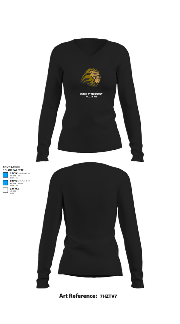 Womens Long Sleeve Vneck Shirt, Kelton STEAM Academy Volleyball, Women's Volleyball, Teamtime, Team time, sublimation, custom sports apparel, team uniforms, spirit wear, spiritwear, sports uniforms, custom shirts, team store, custom team store, fundraiser sports, apparel fundraiser