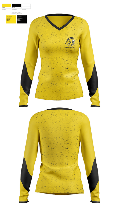Mankato East High School Cross Country 61352220 Women's Long Sleeve V-neck Shirt - 1