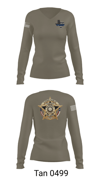 Womens Long Sleeve Vneck Shirt, Maverick County Constable PCT 4, , Teamtime, Team time, sublimation, custom sports apparel, team uniforms, spirit wear, spiritwear, sports uniforms, custom shirts, team store, custom team store, fundraiser sports, apparel fundraiser