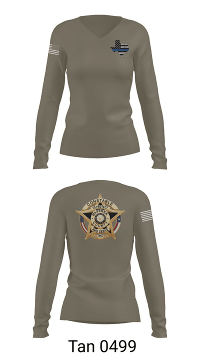 Maverick County Constable PCT 4 23255361 Women's Long Sleeve V-neck Shirt - 73