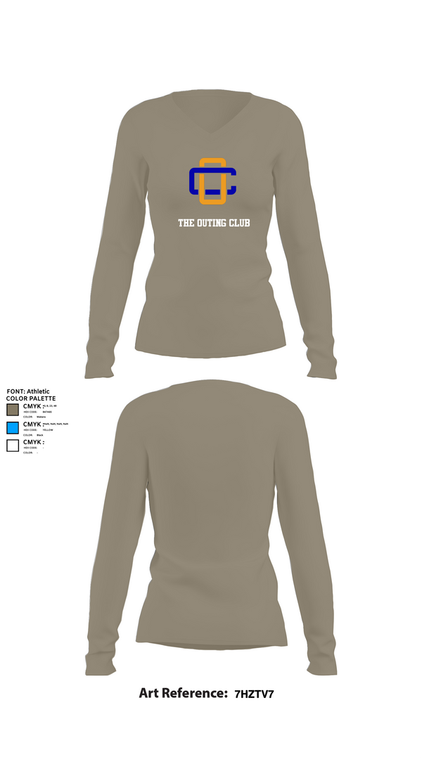 Womens Long Sleeve Vneck Shirt 1, The Outing Club, Spirit Store, Teamtime, Team time, sublimation, custom sports apparel, team uniforms, spirit wear, spiritwear, sports uniforms, custom shirts, team store, custom team store, fundraiser sports, apparel fundraiser