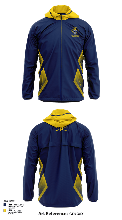 Windbreaker, Paul Public Charter School (High School) Football, Football, Teamtime, Team time, sublimation, custom sports apparel, team uniforms, spirit wear, spiritwear, sports uniforms, custom shirts, team store, custom team store, fundraiser sports, apparel fundraiser