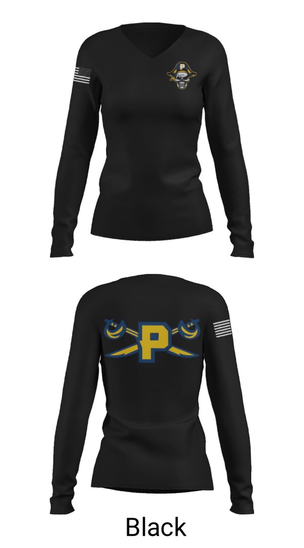 Women's Long Sleeve Vneck Shirt, Paul Public Charter School (High School) Football, Football, Teamtime, Team time, sublimation, custom sports apparel, team uniforms, spirit wear, spiritwear, sports uniforms, custom shirts, team store, custom team store, fundraiser sports, apparel fundraiser