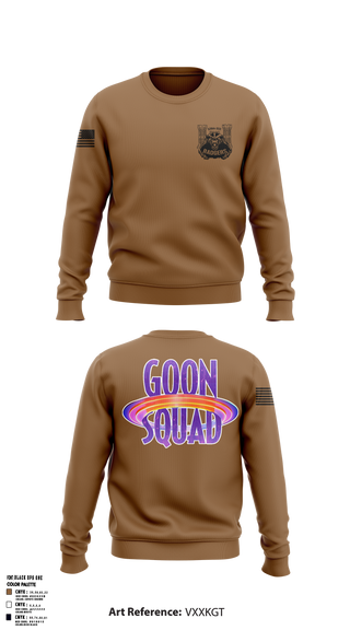 Crew Neck Sweatshirt, GOON SQUAD, Army, Teamtime, Team time, sublimation, custom sports apparel, team uniforms, spirit wear, spiritwear, sports uniforms, custom shirts, team store, custom team store, fundraiser sports, apparel fundraiser