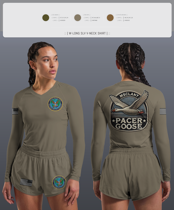 Womens Long Sleeve Vneck Shirt, MILITARY SEALIFT COMMAND ATLANTIC, , Teamtime, Team time, sublimation, custom sports apparel, team uniforms, spirit wear, spiritwear, sports uniforms, custom shirts, team store, custom team store, fundraiser sports, apparel fundraiser