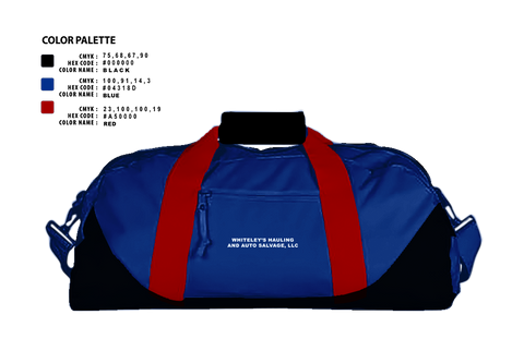 Duffle Bag, Whiteley’s Hauling And Auto Salvage, , Teamtime, Team time, sublimation, custom sports apparel, team uniforms, spirit wear, spiritwear, sports uniforms, custom shirts, team store, custom team store, fundraiser sports, apparel fundraiser