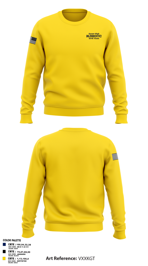 Crew Neck Sweatshirt, Guam High NJROTC Drill Team, , Teamtime, Team time, sublimation, custom sports apparel, team uniforms, spirit wear, spiritwear, sports uniforms, custom shirts, team store, custom team store, fundraiser sports, apparel fundraiser