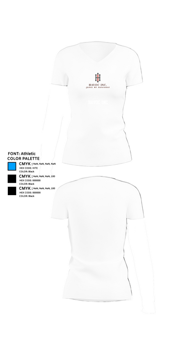HAVOC INC 6408447 Women's Short Sleeve V-neck Shirt - 18