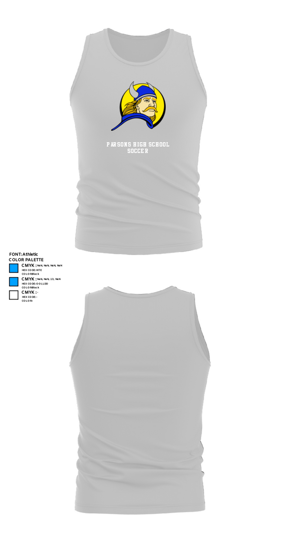 Tank Top, Parsons High School Soccer, Men's Soccer, Teamtime, Team time, sublimation, custom sports apparel, team uniforms, spirit wear, spiritwear, sports uniforms, custom shirts, team store, custom team store, fundraiser sports, apparel fundraiser