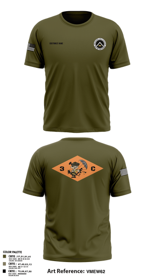 Old School Cotton Feel Shirt, 3rd Platoon, CCo, 1-508th PIR, , Teamtime, Team time, sublimation, custom sports apparel, team uniforms, spirit wear, spiritwear, sports uniforms, custom shirts, team store, custom team store, fundraiser sports, apparel fundraiser