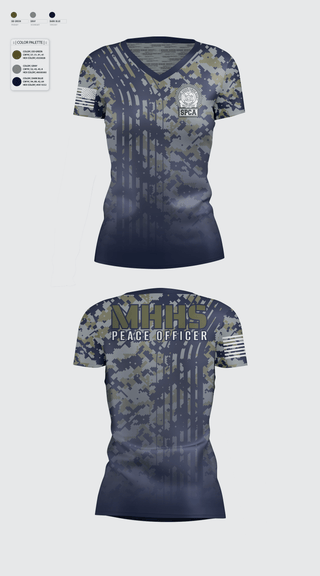 Women's Short Sleeve Vneck Shirt, Mohawk Hudson Humane Society, Law Enforcement Division, Police, Teamtime, Team time, sublimation, custom sports apparel, team uniforms, spirit wear, spiritwear, sports uniforms, custom shirts, team store, custom team store, fundraiser sports, apparel fundraiser