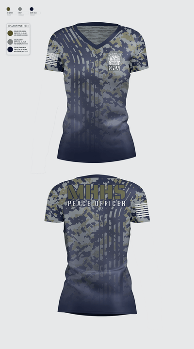 Mohawk Hudson Humane Society, Law Enforcement Division 82748774 Women's Short Sleeve V-neck Shirt - 3