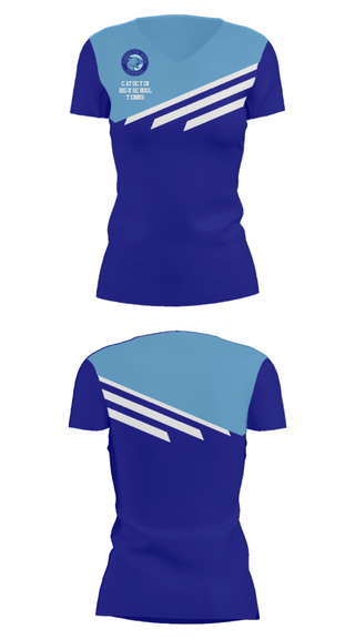 Women's Short Sleeve Vneck Shirt, Catoctin High School Tennis, Tennis, Teamtime, Team time, sublimation, custom sports apparel, team uniforms, spirit wear, spiritwear, sports uniforms, custom shirts, team store, custom team store, fundraiser sports, apparel fundraiser