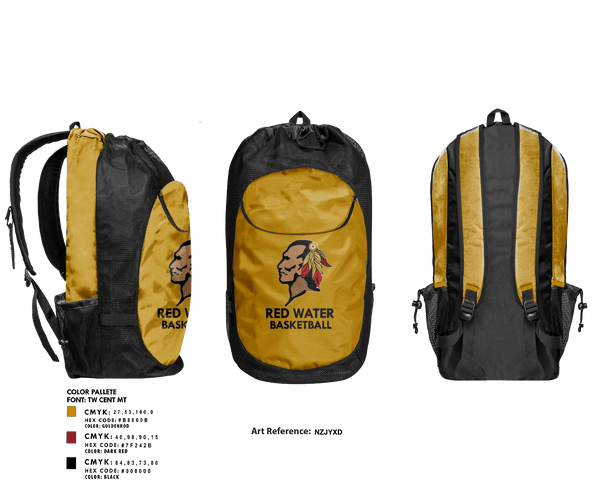 Gear Bag, Red Water, Men's Basketball, Teamtime, Team time, sublimation, custom sports apparel, team uniforms, spirit wear, spiritwear, sports uniforms, custom shirts, team store, custom team store, fundraiser sports, apparel fundraiser