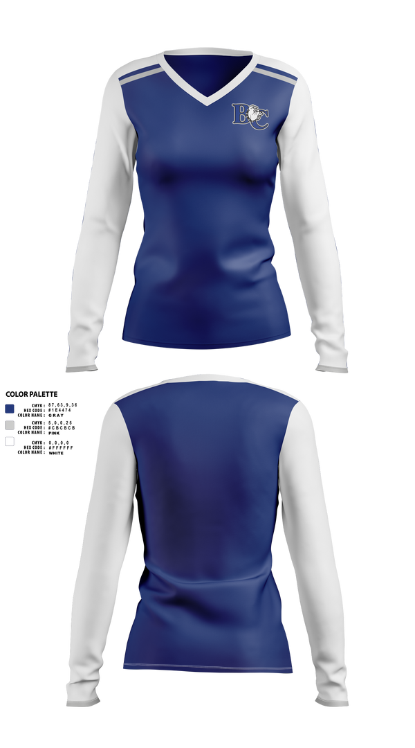 Womens Long Sleeve Vneck Shirt 1, ﻿Barton College Basketball, Women's Basketball, Teamtime, Team time, sublimation, custom sports apparel, team uniforms, spirit wear, spiritwear, sports uniforms, custom shirts, team store, custom team store, fundraiser sports, apparel fundraiser