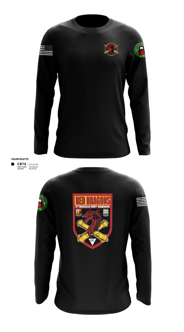 Long Sleeve Performance Shirt, 2-306th FAR, Army, Teamtime, Team time, sublimation, custom sports apparel, team uniforms, spirit wear, spiritwear, sports uniforms, custom shirts, team store, custom team store, fundraiser sports, apparel fundraiser