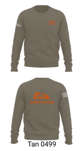 Crew Neck Sweatshirt, Rising Doors, Army, Teamtime, Team time, sublimation, custom sports apparel, team uniforms, spirit wear, spiritwear, sports uniforms, custom shirts, team store, custom team store, fundraiser sports, apparel fundraiser
