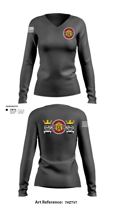 66TH TC 94065501 Women's Long Sleeve V-neck Shirt - 1