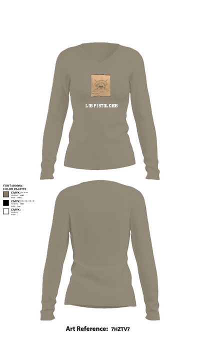 Los Pistoleros 43095637 Women's Long Sleeve V-neck Shirt - 62