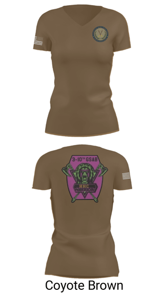 Women's Short Sleeve Vneck Shirt, 3-10 GSAB, Army, Teamtime, Team time, sublimation, custom sports apparel, team uniforms, spirit wear, spiritwear, sports uniforms, custom shirts, team store, custom team store, fundraiser sports, apparel fundraiser